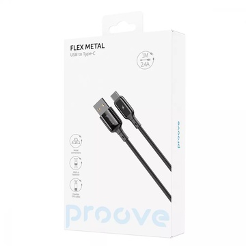 Proove Flex Metal Type-C 2.4A (1m) Black
