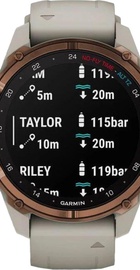 Garmin Descen Mk3i – 43 mm Bronze PVD Titanium with French Gray Silicone Band (010-02753-13/14)