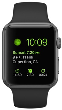 Apple Watch Sport 42mm Space Gray Aluminum Case Black Sport Band (MJ3T2) CPO