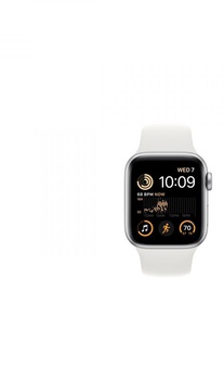 Apple Watch SE 2 GPS 44mm Silver Aluminum Case with White Sport Band (MNK23)