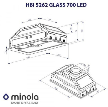 Minola HBI 5262 BL GLASS 700 LED