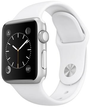 Apple Watch 38mm Series 2 Stainless Steel Case with White Sport Band (MNP42)