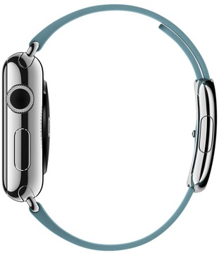 Apple Watch 38mm Stainless Steel Case with Blue Jay Modern Buckle (MMFC2)