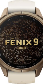 Garmin Fenix 9 Pro 43mm Autumn Gold Titanium with Cream/French Gray Silicone Band (010-04335-25/26)
