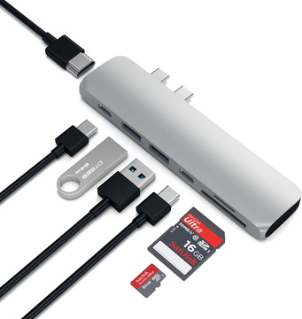 Satechi Aluminum Type-C Pro Hub Adapter Silver (ST-CMBPS)