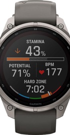 Garmin Fenix 9 Pro inReach Solar 47mm Titanium with Pebble Gray/Silver Gray Silicone Band (010-04338-00/01)