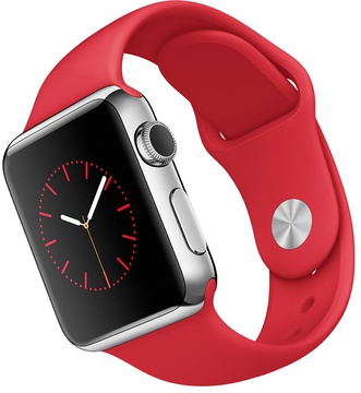 Apple Watch Sport 42mm Silver Aluminum Case with Red Sport Band (MMED2)