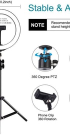 Puluz Ring USB LED lamp 10"+ tripod 1.1m (PKT3035)