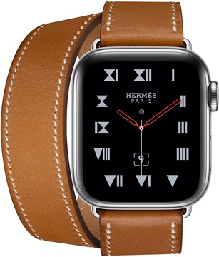 Apple Watch Hermes Series 4 GPS + Cellular 40mm Stainless Steel Case with Fauve Barenia Leather Double Tour (MU6P2)