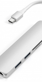 Satechi Aluminum Type-C Slim Multi-Port Adapter 4K V2 Silver (ST-SCMA2S)