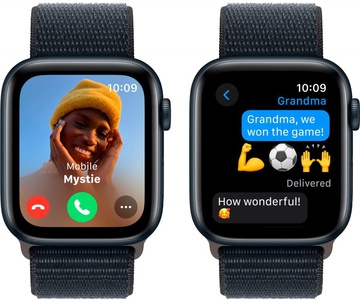Apple Watch SE 2 GPS 44mm Midnight Aluminium Case with Midnight Sport Loop (MREA3)