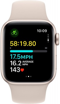 Apple Watch SE 2 GPS 40mm Starlight Aluminium Case with Starlight Sport Band M/L (MR9V3)