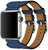 Apple Watch Hermes Leather Double Buckle Cuff 38mm/40mm/41mm/42mm Bleu Agate Epsom (MNHU2)
